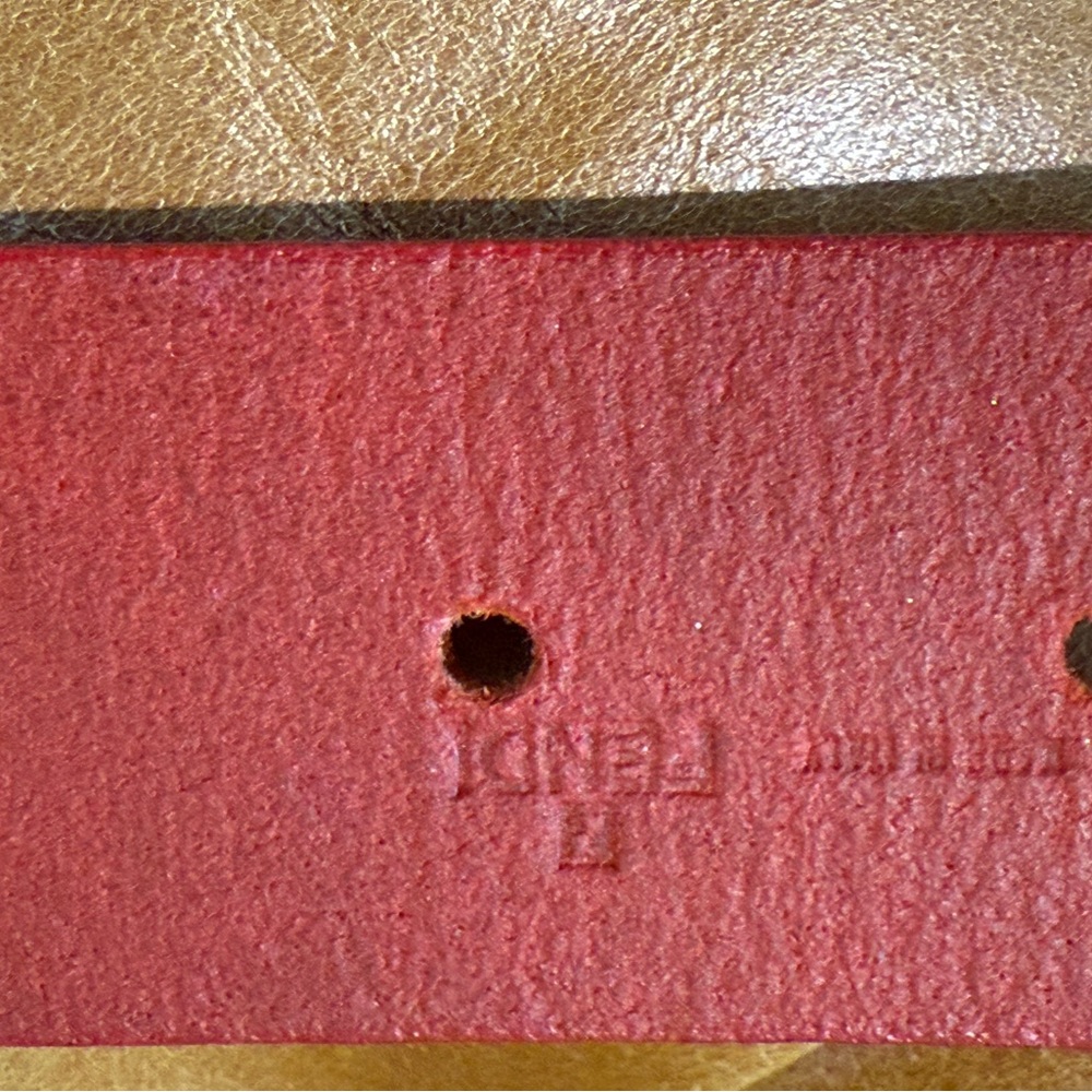 Fendi Red with  Silvertone accents Vintage 1990's belt EUC - Picture 8 of 16